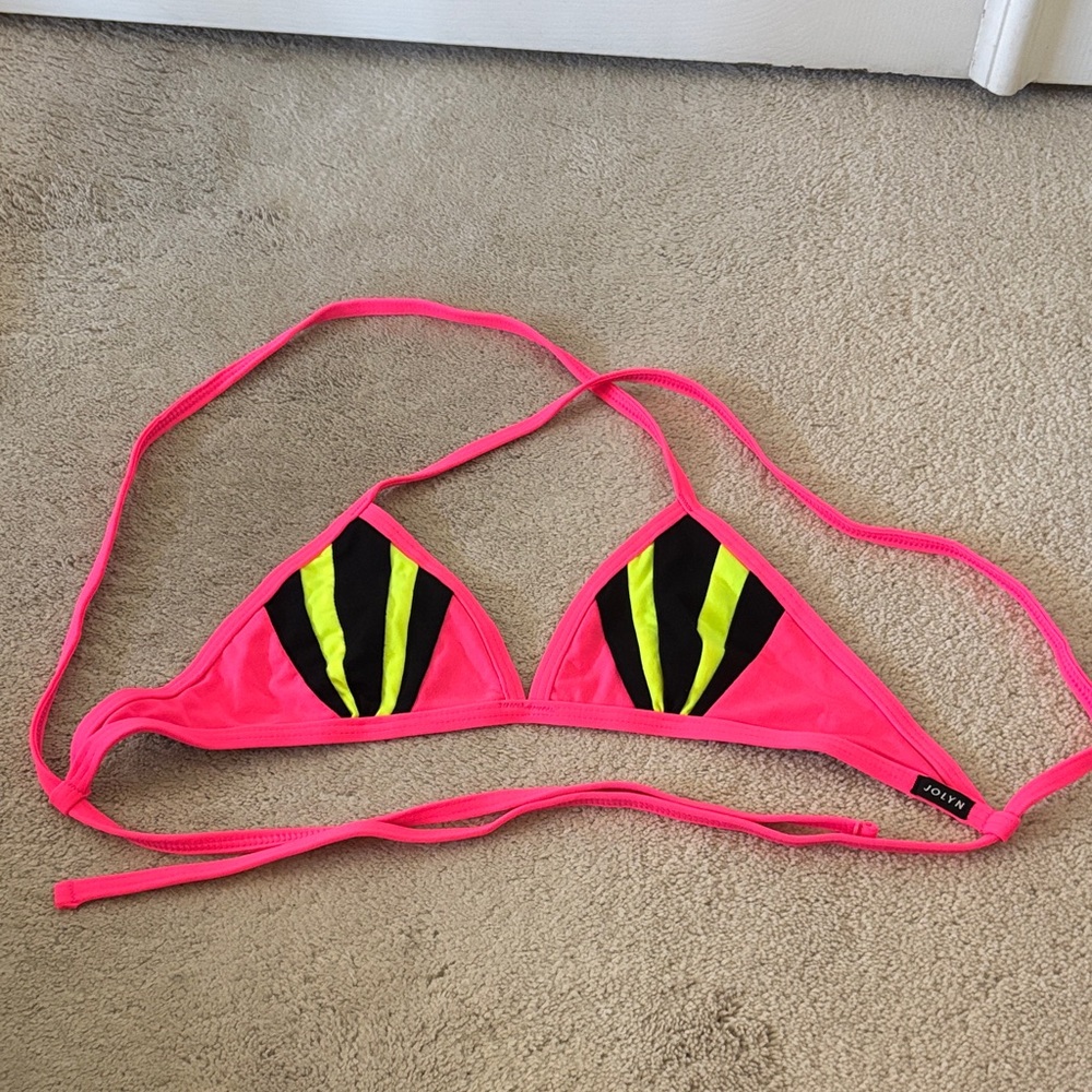 Jolyn Clothing Pink and Black Bikini Top